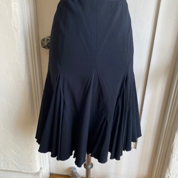 Elevenses Anthropologie Womens Black Pleated Flared Skirt Size 4 - Picture 3 of 6